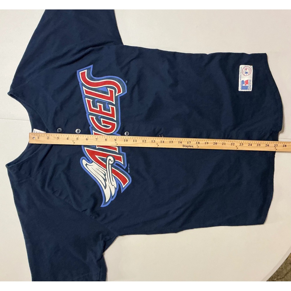 VTG‎ USA Made 90s Russell Athletic Anaheim Angels Winged Logo Baseball Jersey L - Picture 7 of 7